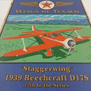 Wings of Texaco 1939 Beechcraft D17S Staggerwing Plane Die-Cast 12th Series